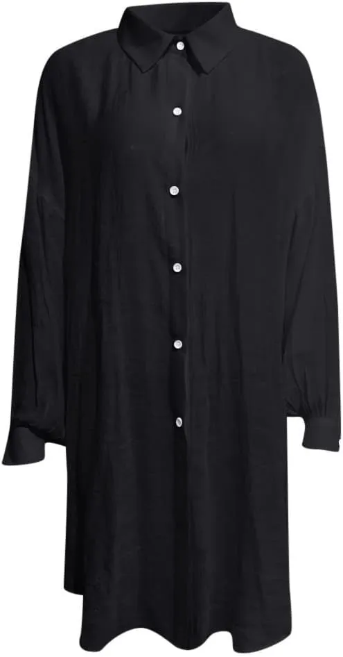 Ceboyel Women Oversized Cotton Linen Shirts Long Sleeve Button Down Blouses Casual Loose Gauze Top Work Summer Beach Outfits
