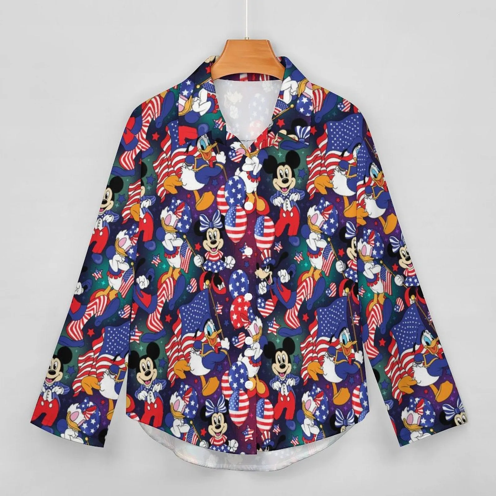Disney America Long Sleeve Button Up Blouse