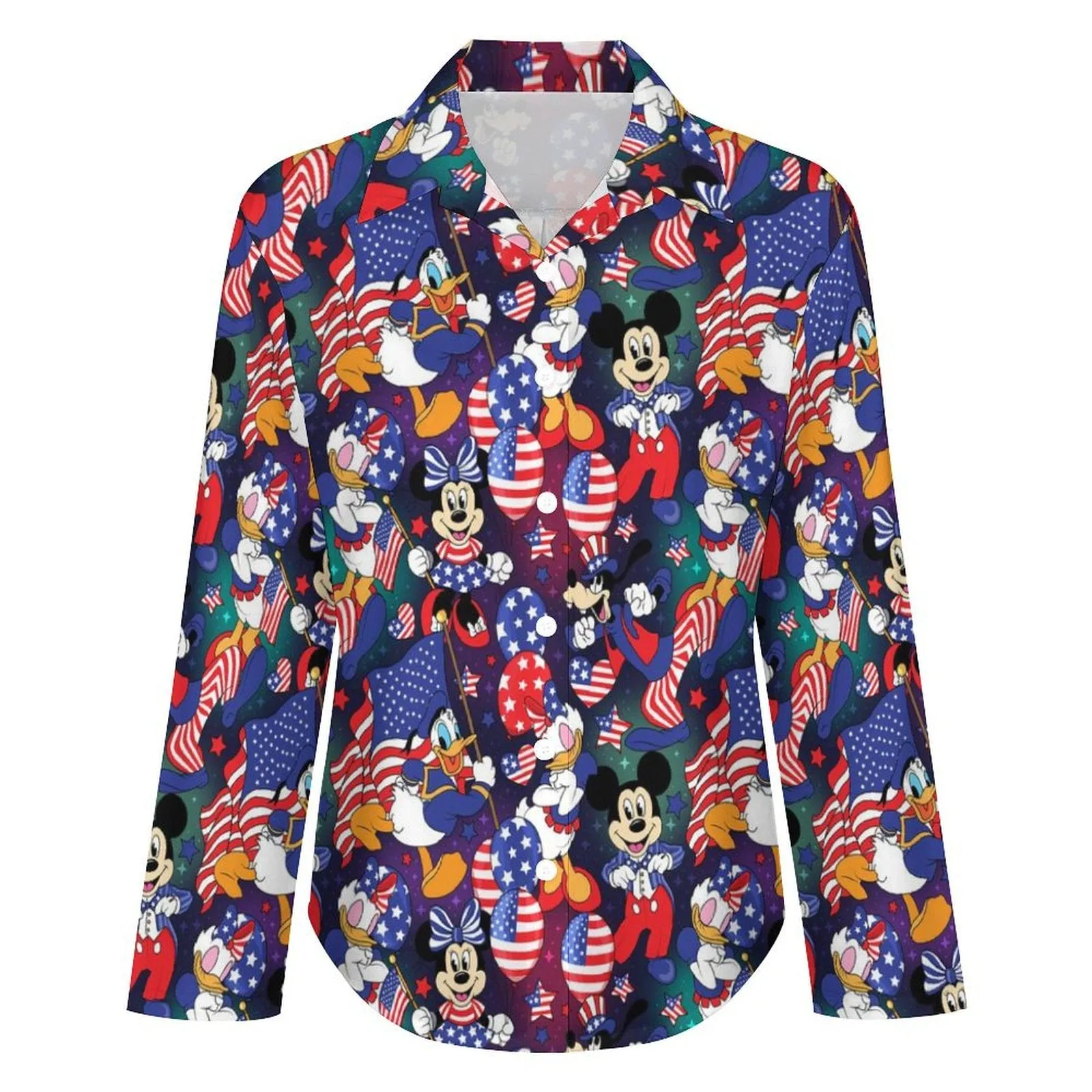 Disney America Long Sleeve Button Up Blouse