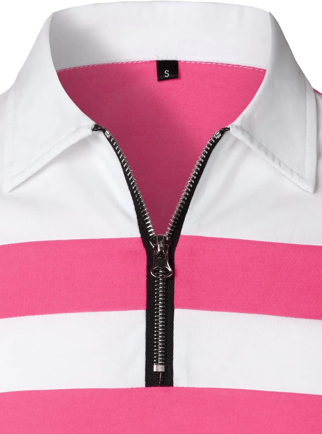 HOOD CREW Mens Long Sleeve Polo Shirt Casual Slim Fit Shirts Contrast Color Patchwork T Shirts Cotton Tops