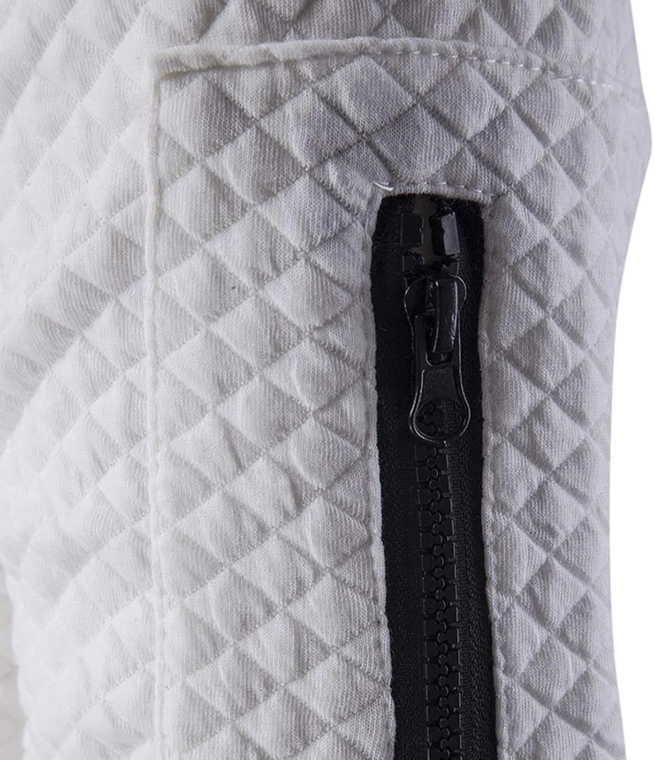 Men Bomber Jackets Diamond Quilted Spring Fall Varsity Jacket Lightweight Zip Up Long Sleeve Casual Stylish Coat with Pockets