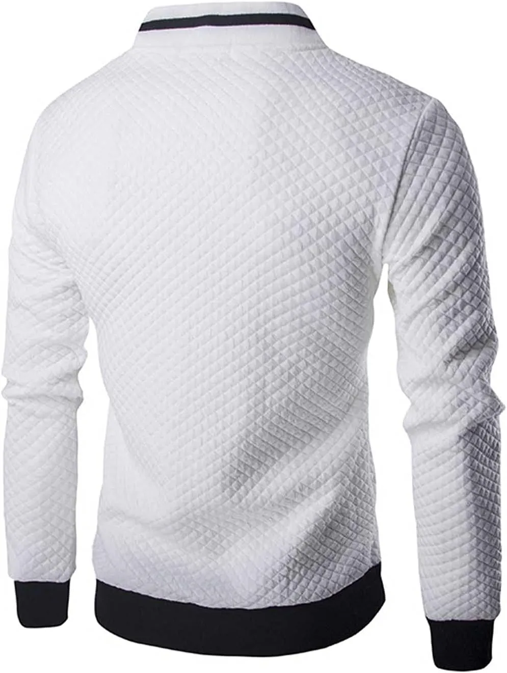 Men Bomber Jackets Diamond Quilted Spring Fall Varsity Jacket Lightweight Zip Up Long Sleeve Casual Stylish Coat with Pockets