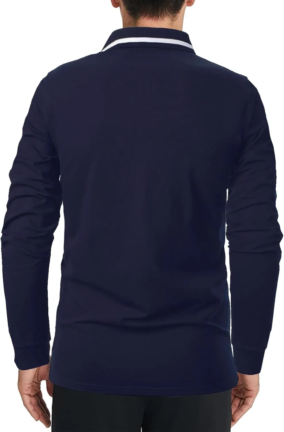 Mens Polo Shirts Short/Long Sleeve Casual Color Block Golf Polo T Shirt Stylish Contrast Collar Cotton Tops for Men