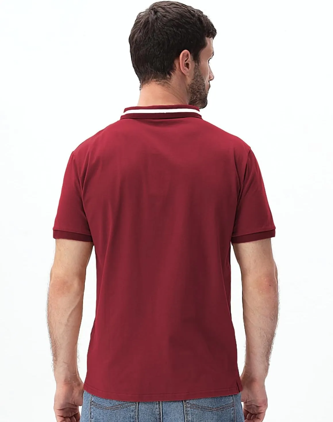 Mens Polo Shirts Short/Long Sleeve Casual Color Block Golf Polo T Shirt Stylish Contrast Collar Cotton Tops for Men