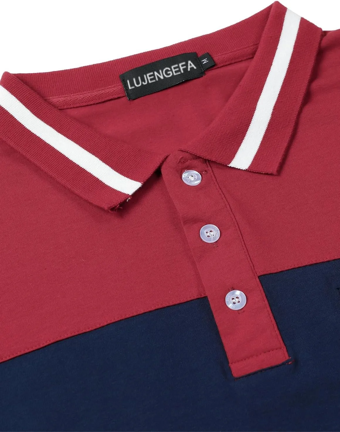 Mens Polo Shirts Short/Long Sleeve Casual Color Block Golf Polo T Shirt Stylish Contrast Collar Cotton Tops for Men